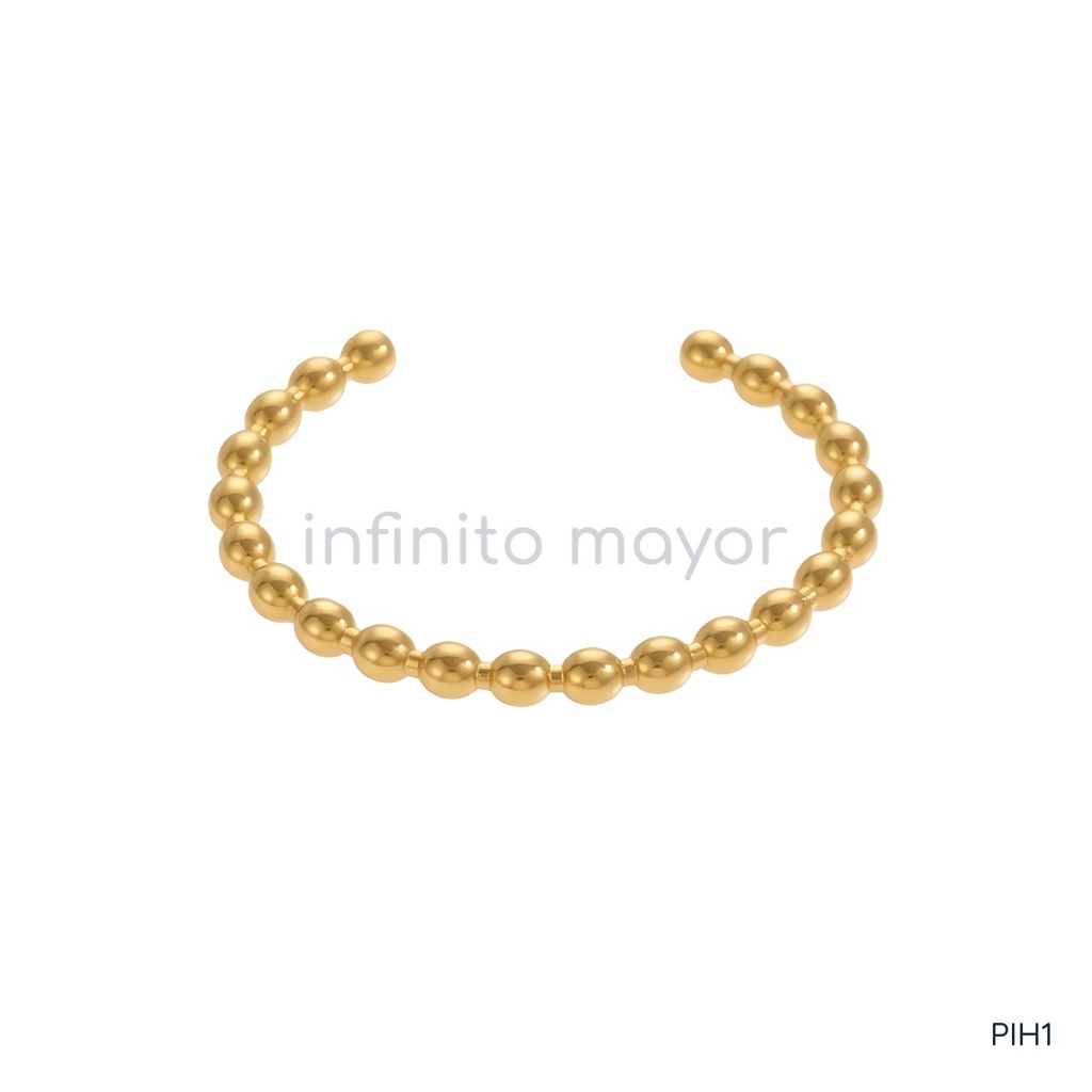 [PIH1] Pulsera de acero inoxidable 316L con recubrimiento PVD y chapado en oro 18k