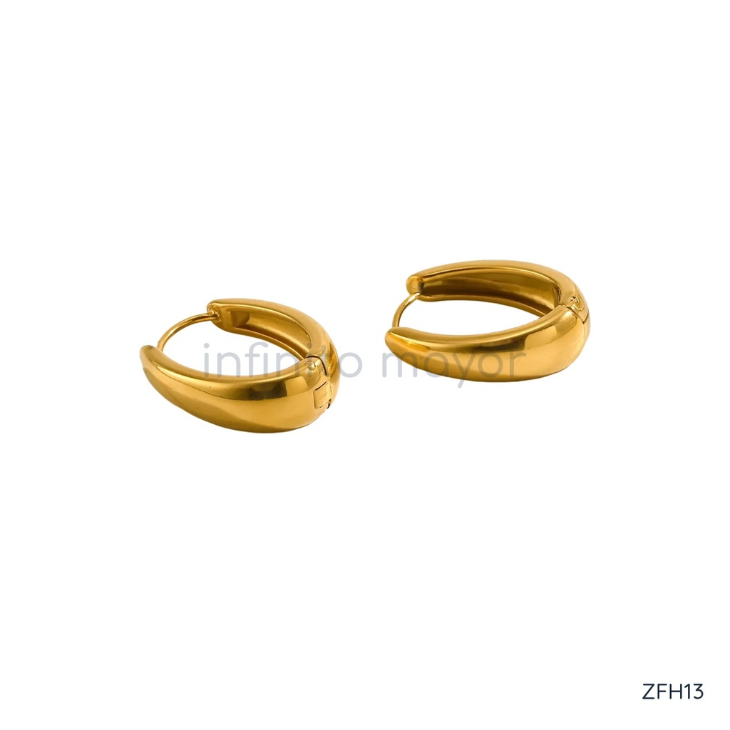 [ZFH13] Aretes de aro en acero inoxidable 304 con recubrimiento PVD y chapado en oro 18k