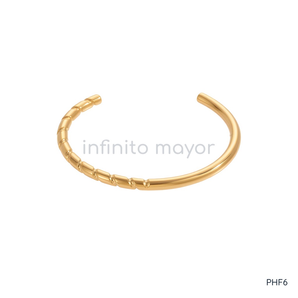 [PHF6] Pulsera de acero inoxidable 316L con recubrimiento PVD y chapado en oro 18k