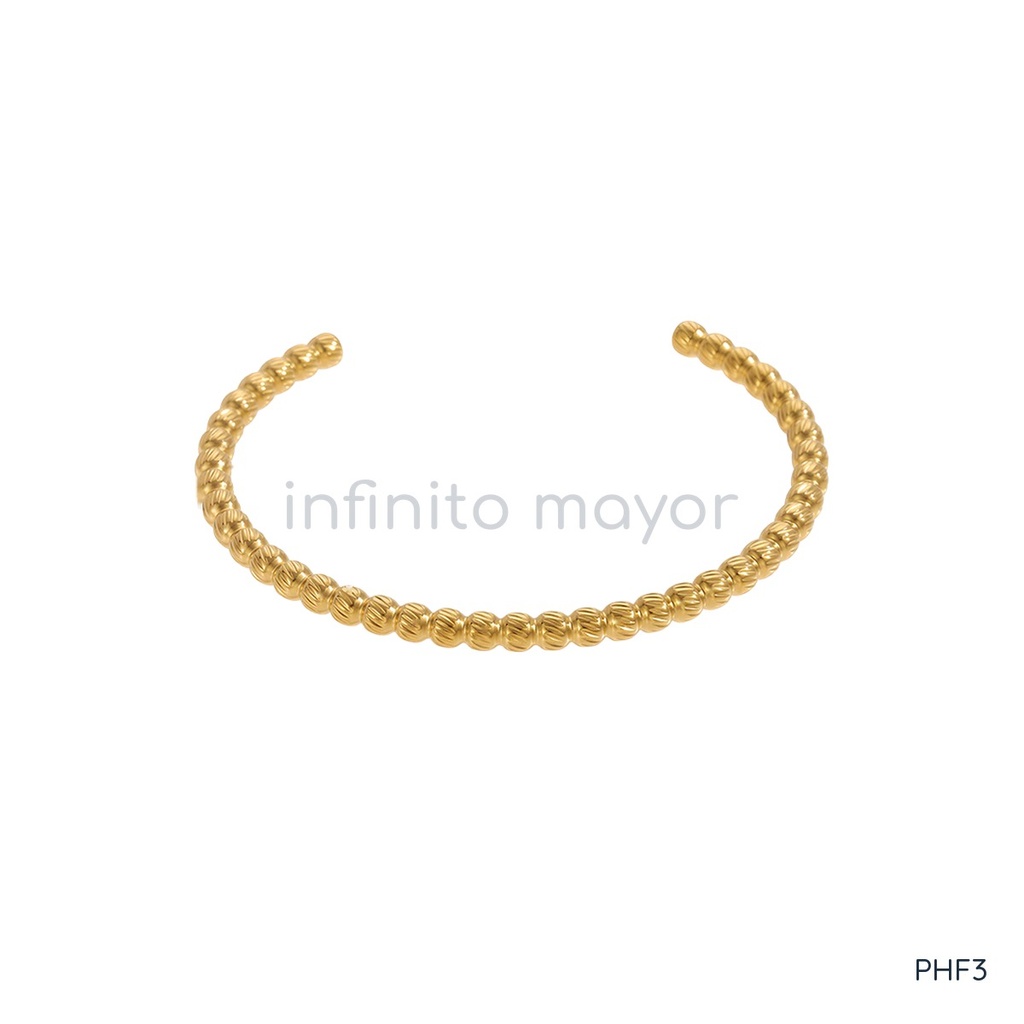 [PHF3] Pulsera de acero inoxidable 316L con recubrimiento PVD y chapado en oro 18k