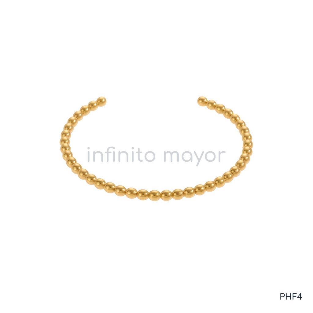 [PHF4] Pulsera de acero inoxidable 316L con recubrimiento PVD y chapado en oro 18k