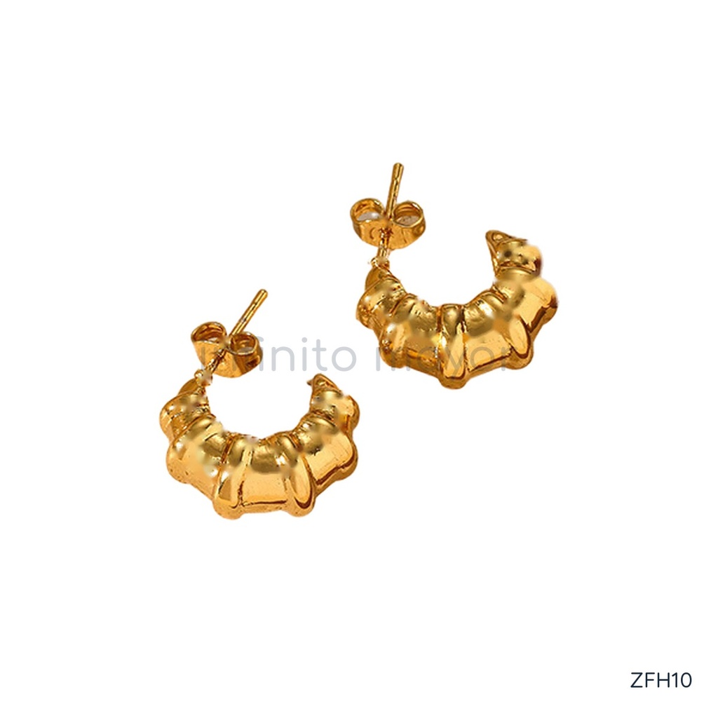 [ZFH10] Aretes de acero inoxidable 316L con chapado en oro 18k