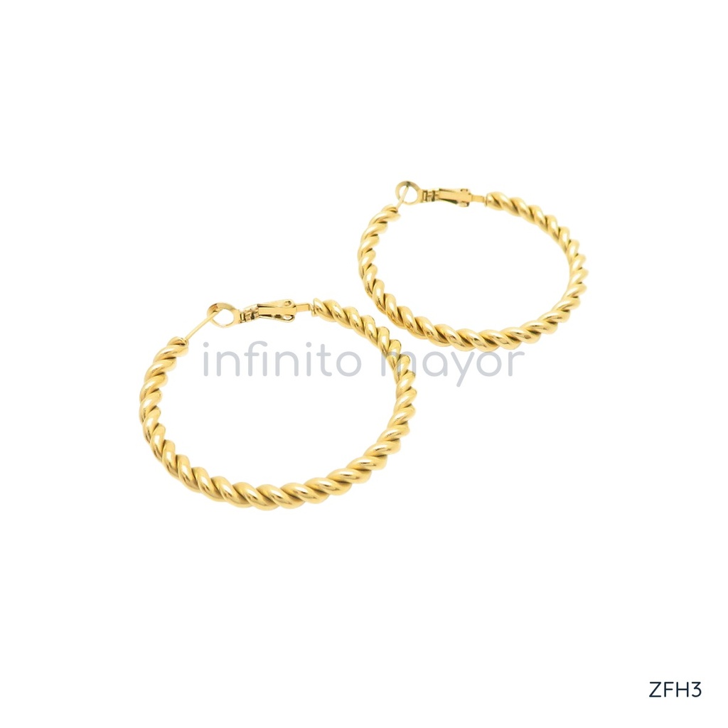 [ZFH3] Aretes de acero inoxidable 304 con recubrimiento PVD y chapado en oro 18k