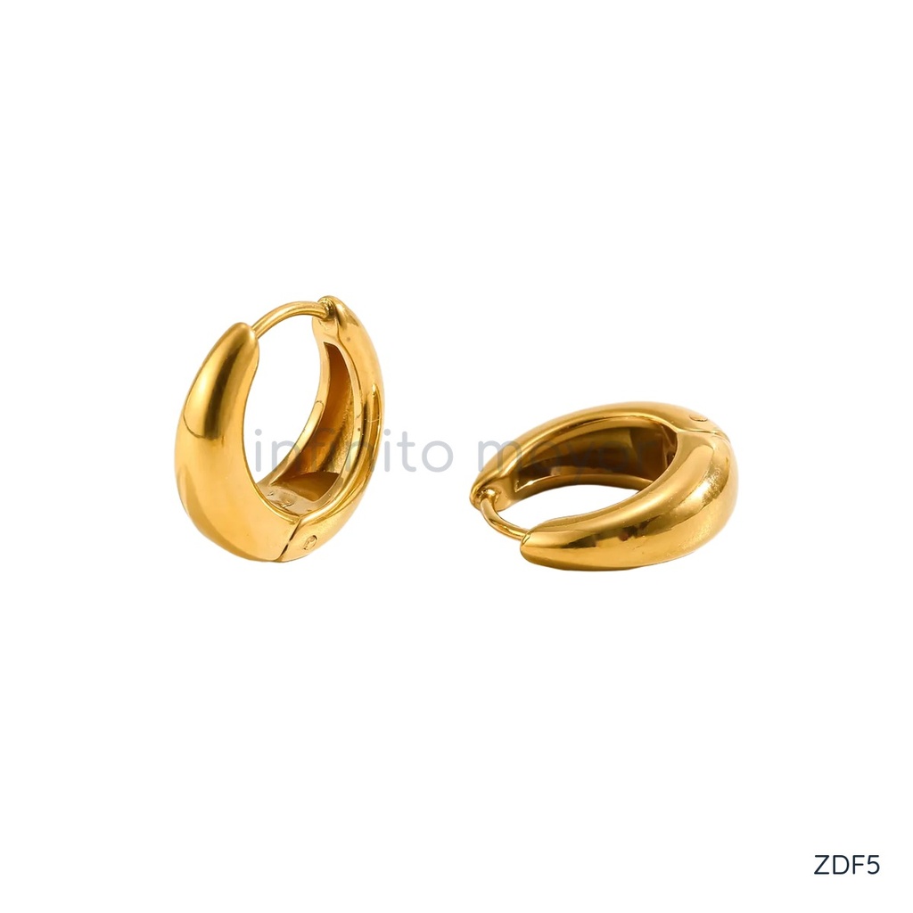 [ZDF5] Aretes de aro en acero inoxidable 304 con recubrimiento PVD y chapado en oro 18k