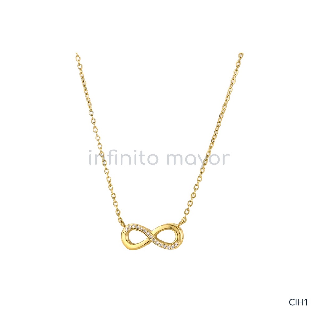 Collar dorado, fino con infinito de circonias