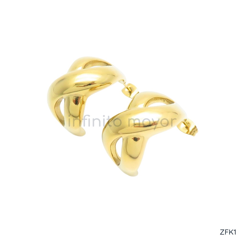 [ZFK1] Collar con infinito de acero inoxidable 304 con recubrimiento PVD y chapado en oro 18k