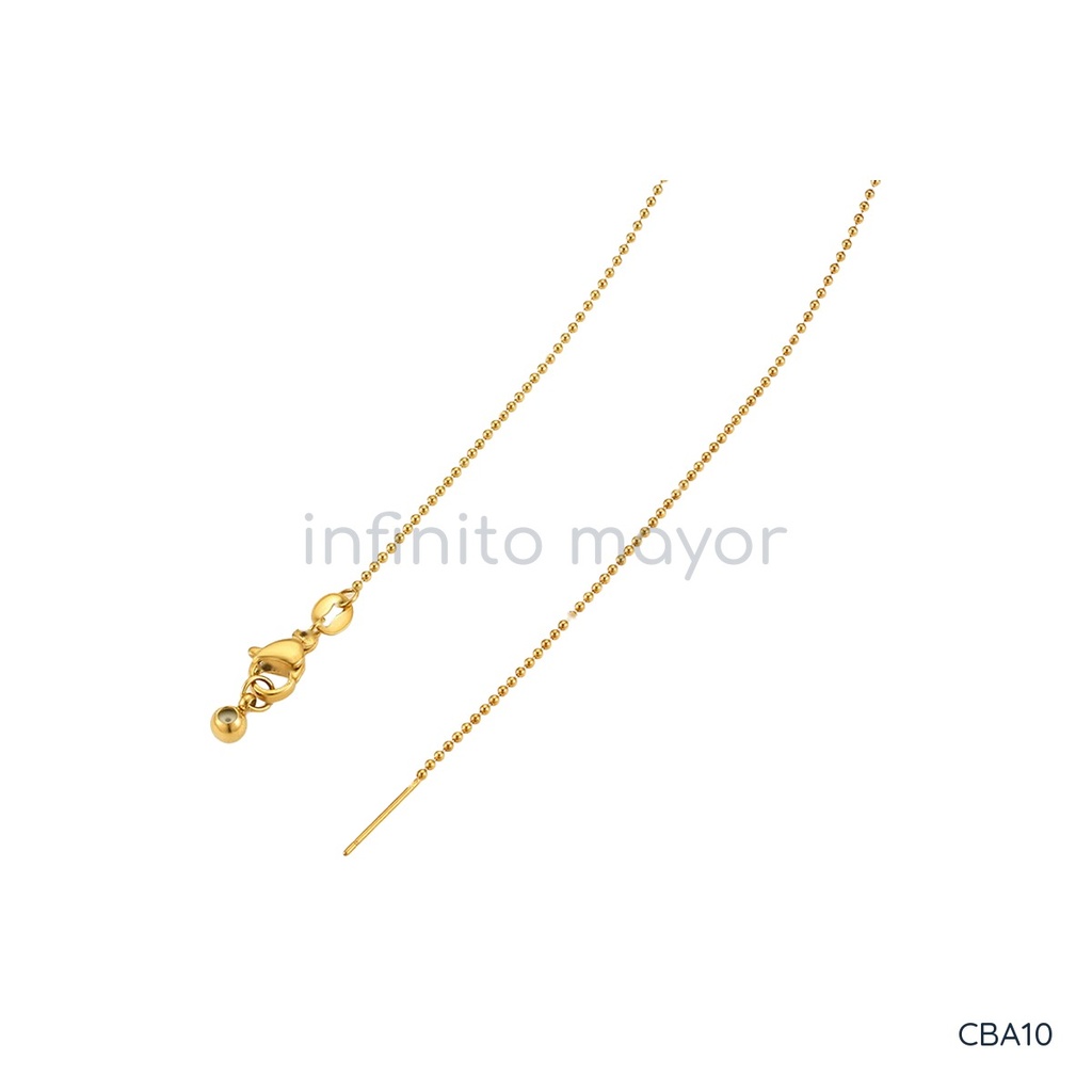 Collar dorado, cadena de bolitas finas ajustable