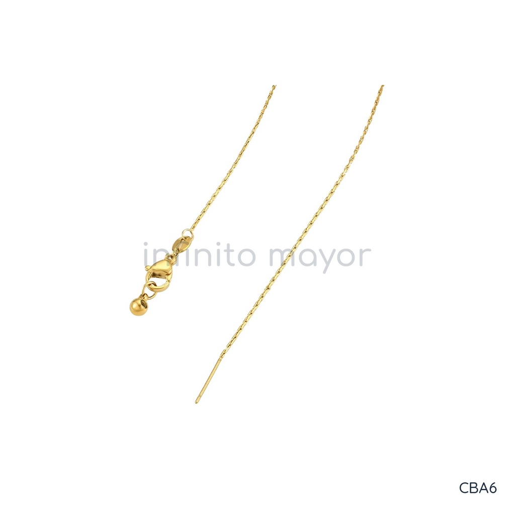 [CBA6] Collar dorado de cadena fina de barras, ajustable, con acabado brillante