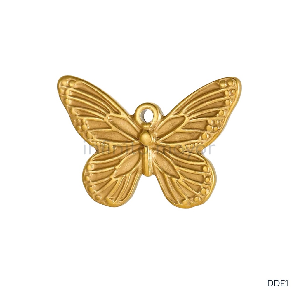 [DDE1] Collar con mariposa de acero inoxidable 304 con baño de oro y recubrimiento PVD