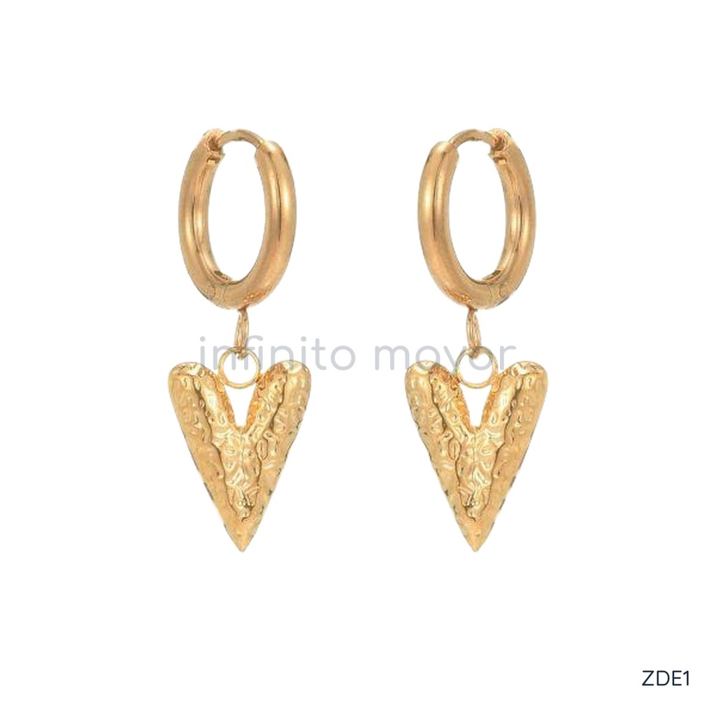 [ZDE1] Aretes con gota de acero inoxidable 304 con recubrimiento PVD y chapado en oro 18k