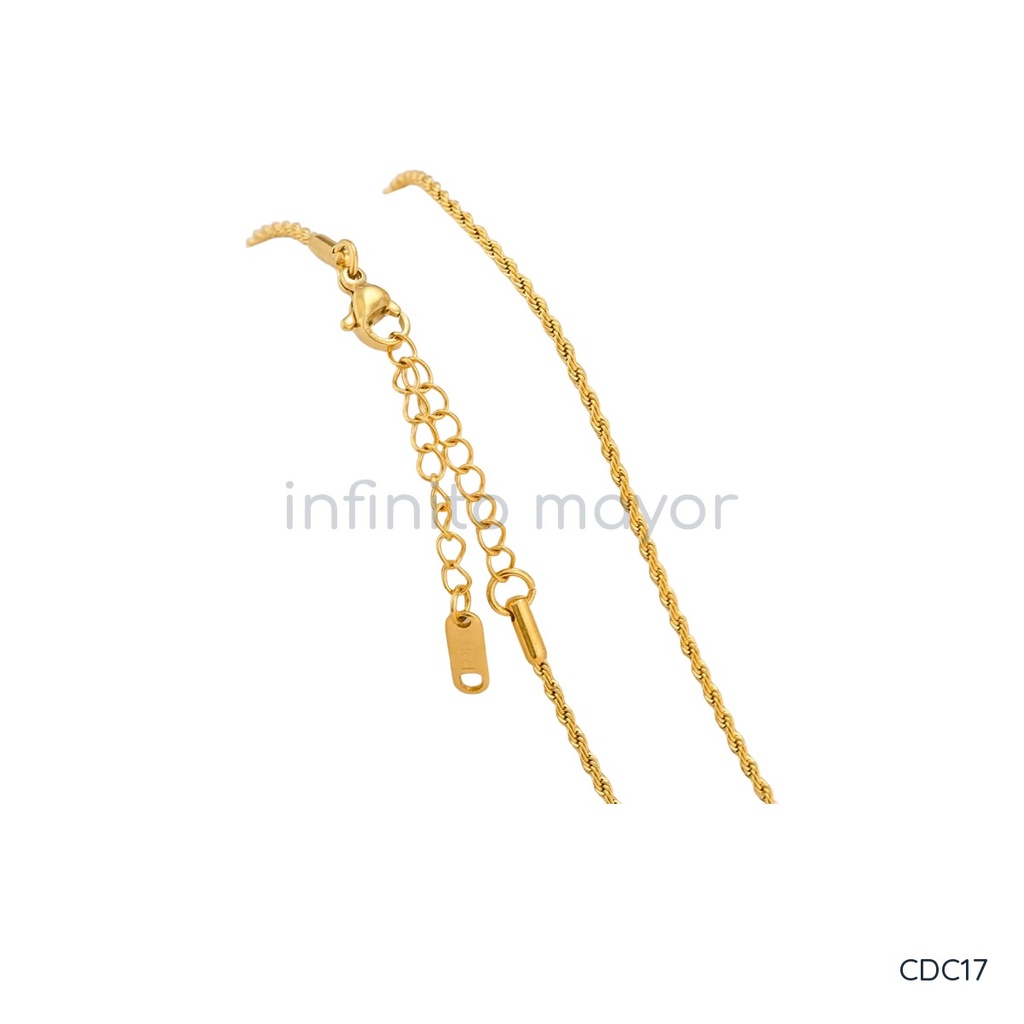 Collar dorado, cadena torzal de 2 mm