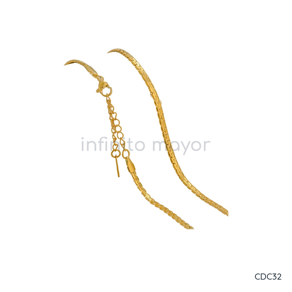 Collar dorado, cadena veneciana plana de 3 mm