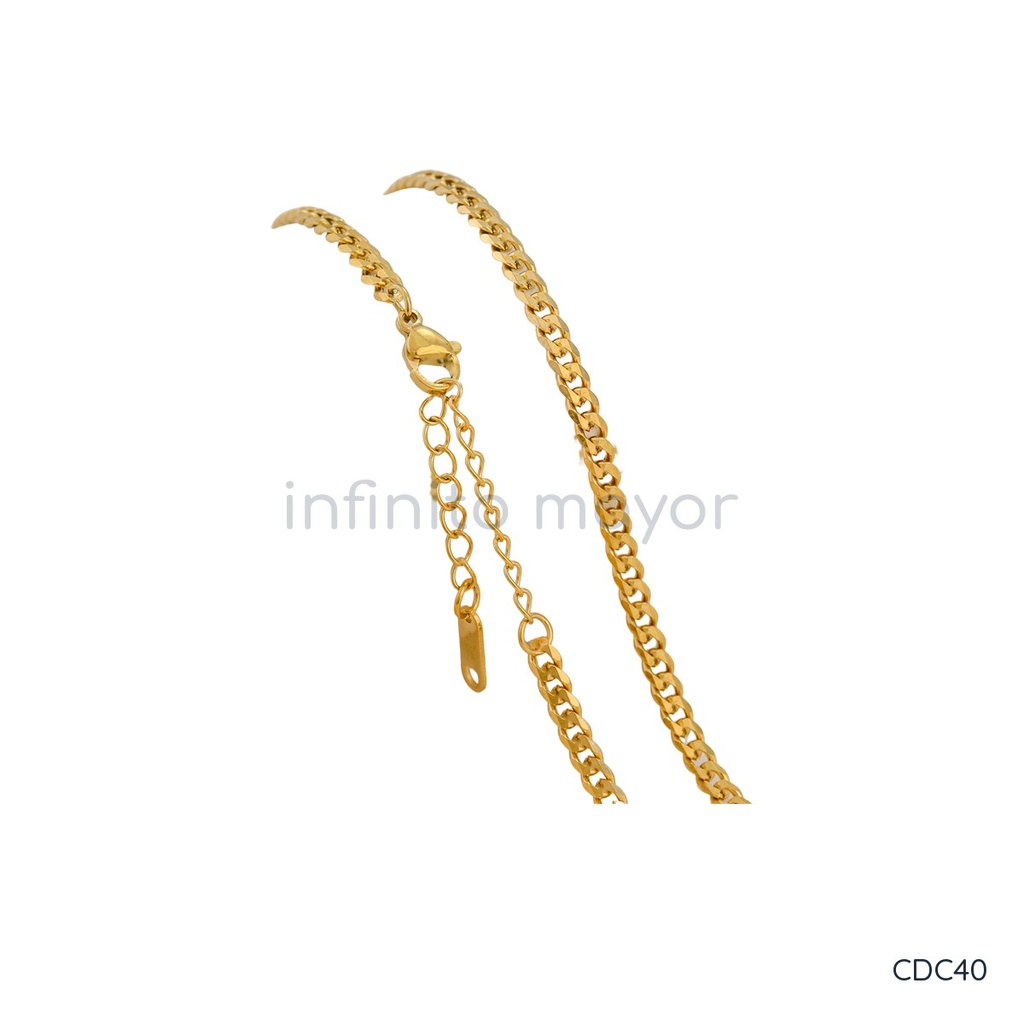 [CDC40] Collar de eslabones en acero inoxidable 304 con chapado en oro 18k