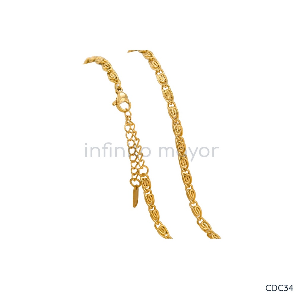 [CDC34] Collar de eslabones en acero inoxidable 304 con chapado en oro 18k