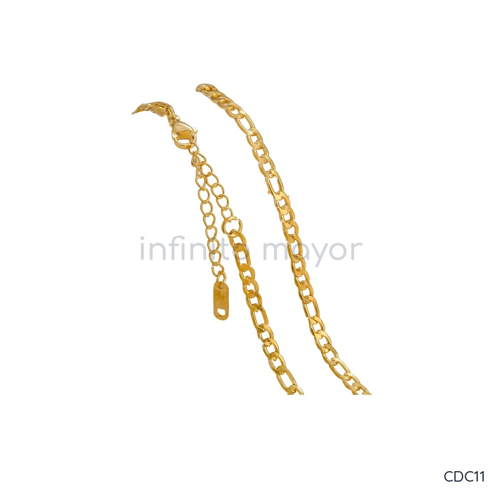 Collar dorado, cadena fígaro ancha de 3,8 mm