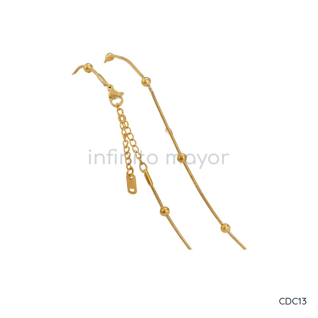 [CDC13] Collar de eslabones en acero inoxidable 304 con chapado en oro 18k