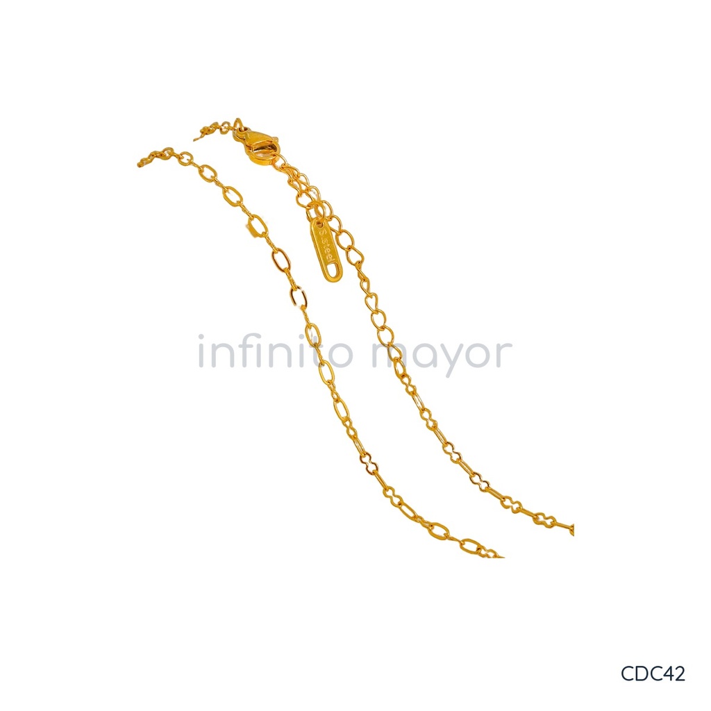 [CDC42] Collar de eslabones en acero inoxidable 304 con chapado en oro 18k