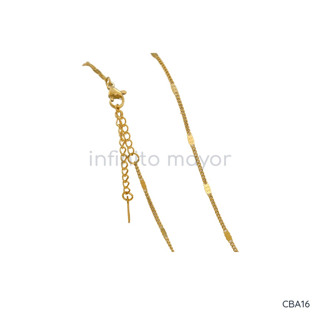 [CBA16] Collar de eslabones en acero inoxidable 304 con chapado en oro 18k