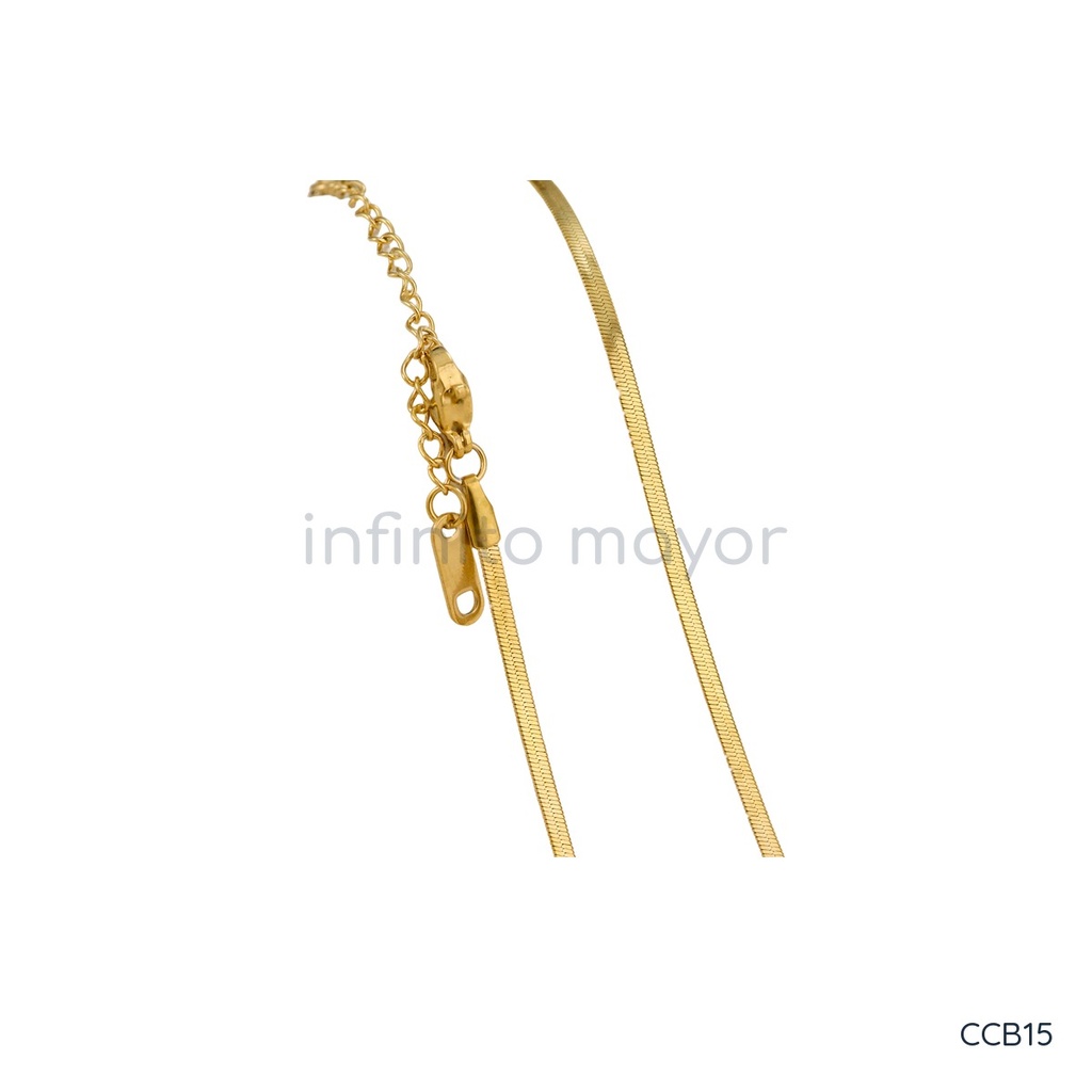 [CCB15] Collar de eslabones en acero inoxidable 304 con chapado en oro 18k