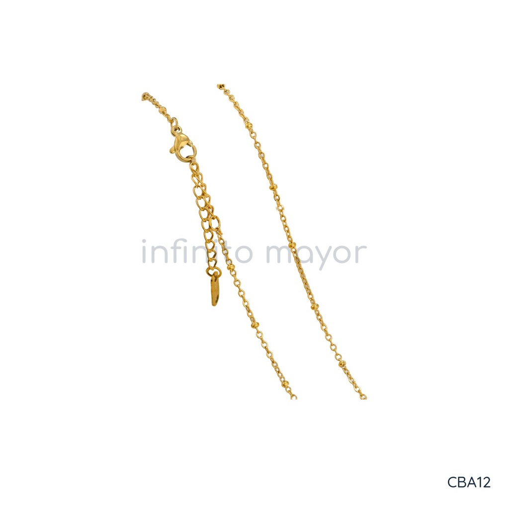 Collar dorado, eslabones finos con bolitas espaciadas