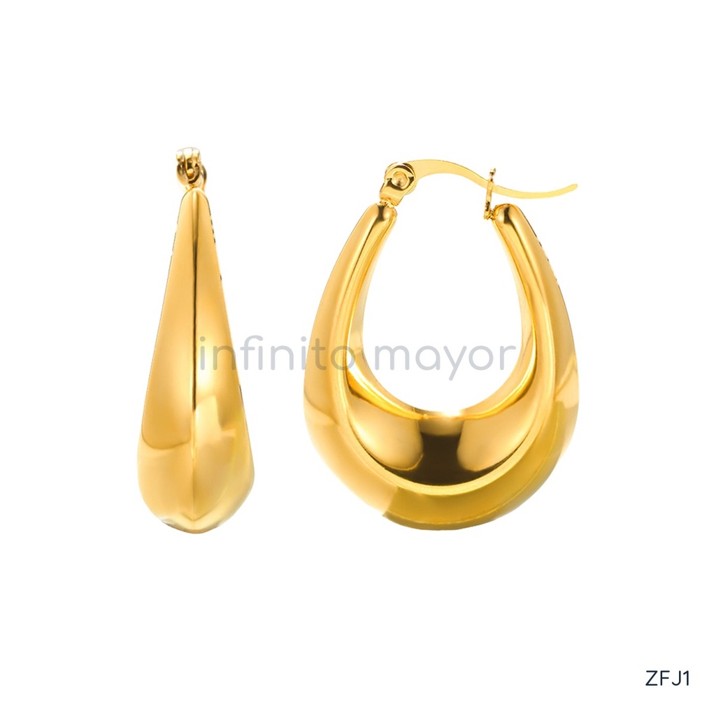 [ZFJ1] Aretes de diseño geométrico en acero inoxidable 304 con recubrimiento PVD y chapado en oro 18k