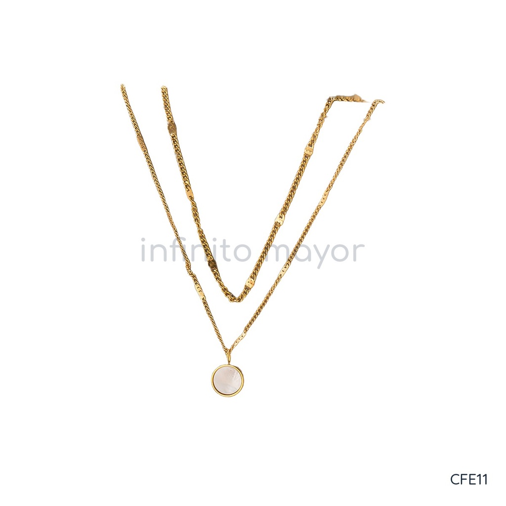 [CFE11] Collar de acero inoxidable 304 con baño de oro y recubrimiento PVD