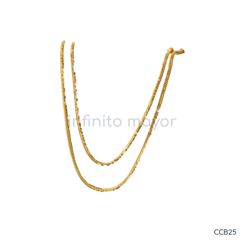 [CCB25] Collar dorado de cadena de serpiente redonda y fina, presentada en dos largos