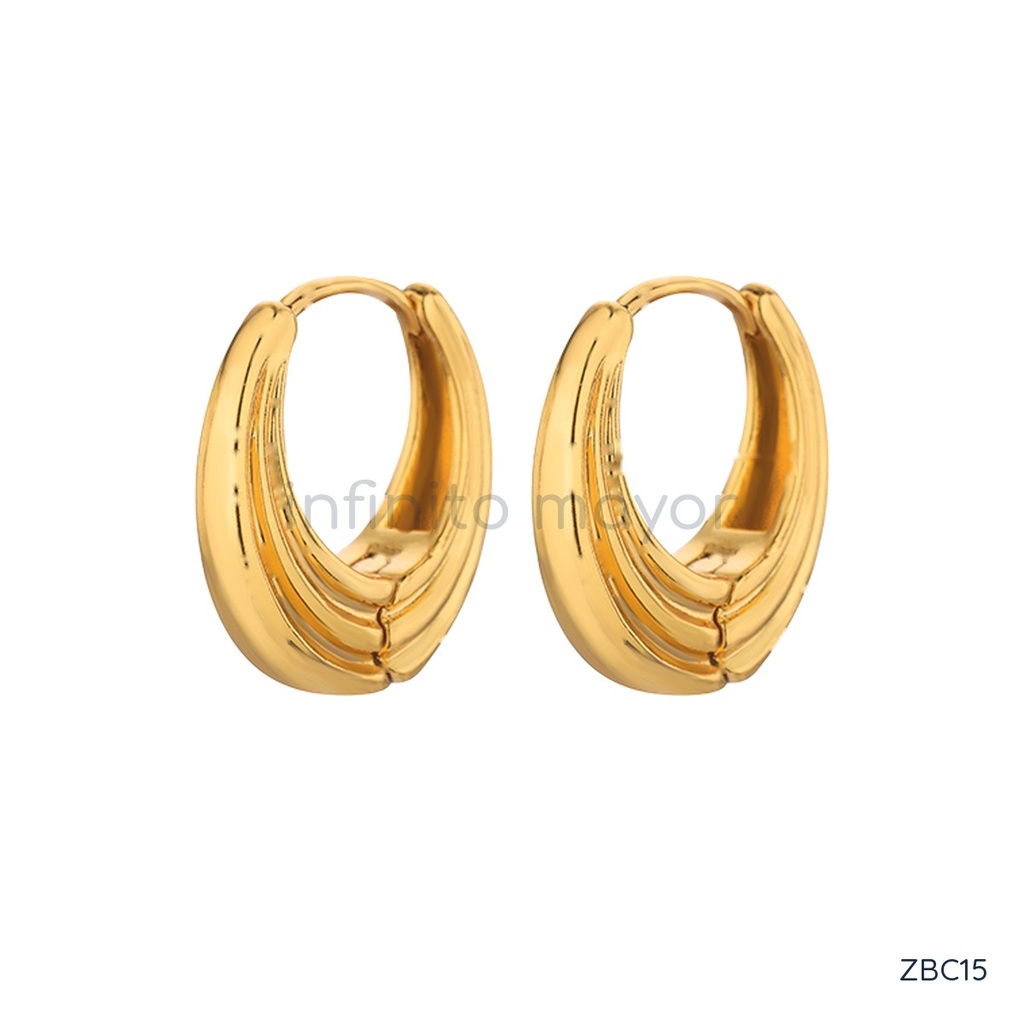 [ZBC15] Aretes de acero inoxidable 304 con recubrimiento PVD y chapado en oro 18k · NH50416185