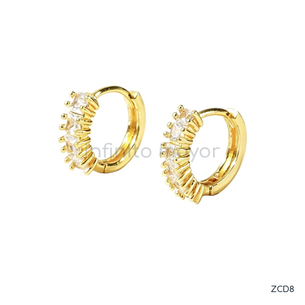 [ZCD8] Aretes de acero inoxidable 304 con recubrimiento PVD y chapado en oro 18k · NH50416185