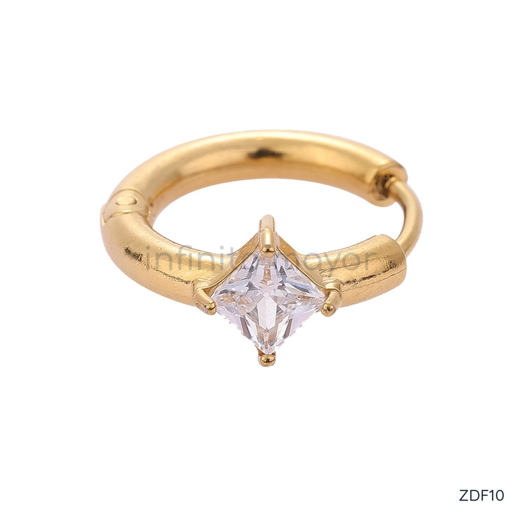 [ZDF10] Aretes de aro en acero inoxidable 316L con recubrimiento PVD y chapado en oro 14k