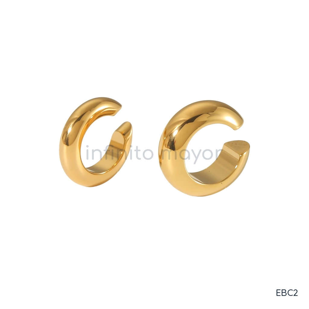 [EBC2] Aretes de acero inoxidable 304 con baño de oro y recubrimiento PVD