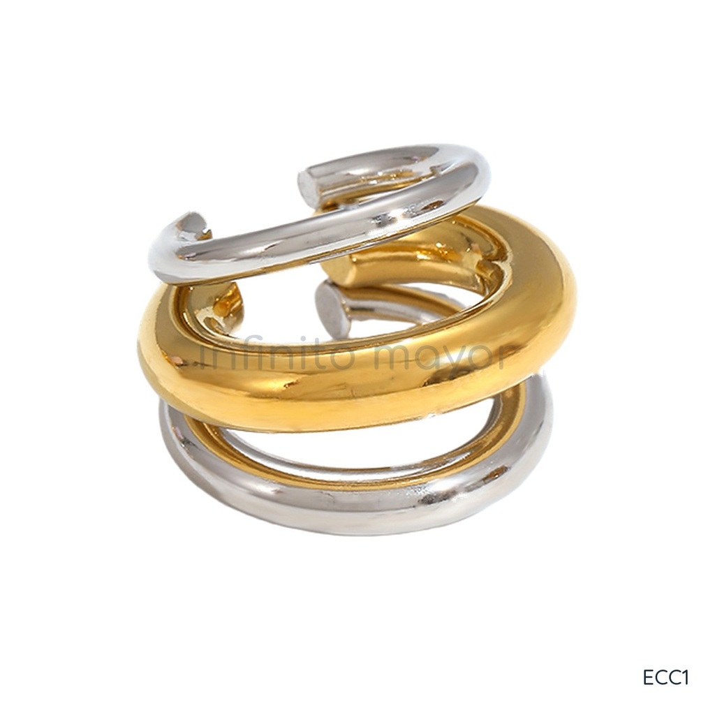 [ECC1] Aretes de acero inoxidable 304 con baño de oro y recubrimiento PVD