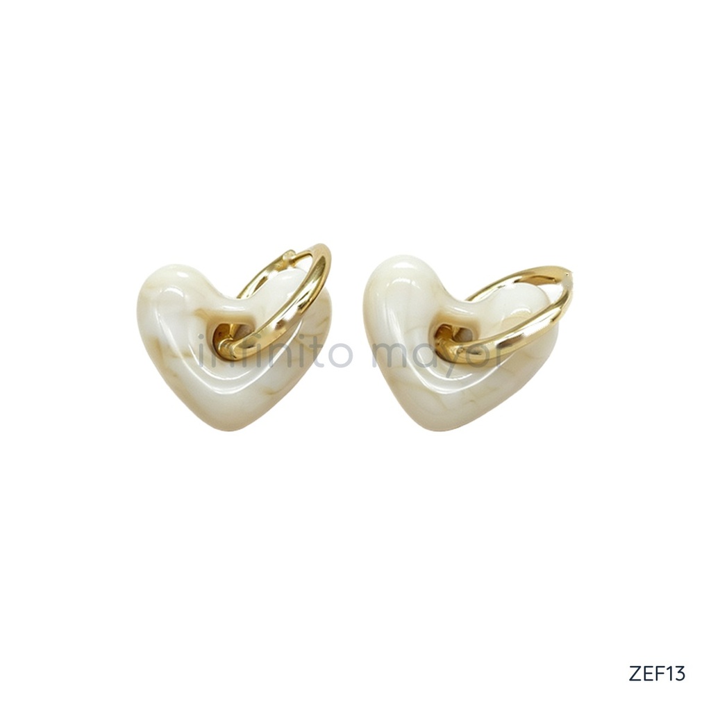 [ZEF13] Aretes con corazón de acero inoxidable 304 con recubrimiento PVD