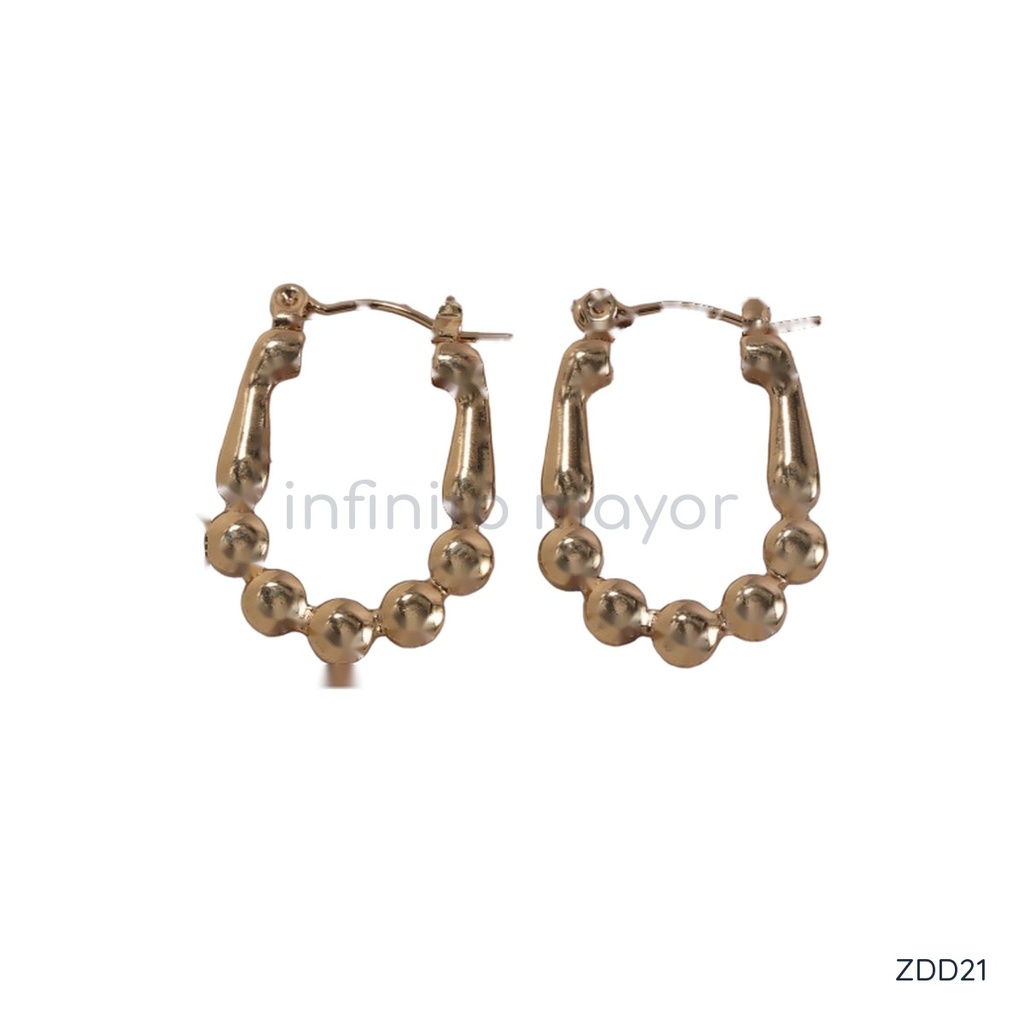 [ZDD21] Aretes de diseño geométrico en acero inoxidable 316L con chapado en oro 18k y electrochapado al vacío