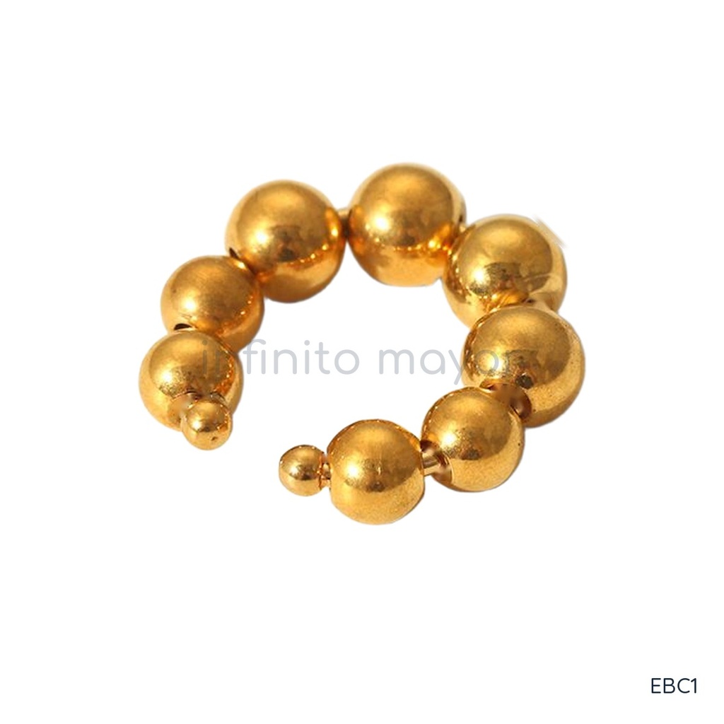 [EBC1] Aretes de acero inoxidable 304 con recubrimiento PVD y chapado en oro 18k · NH40410766