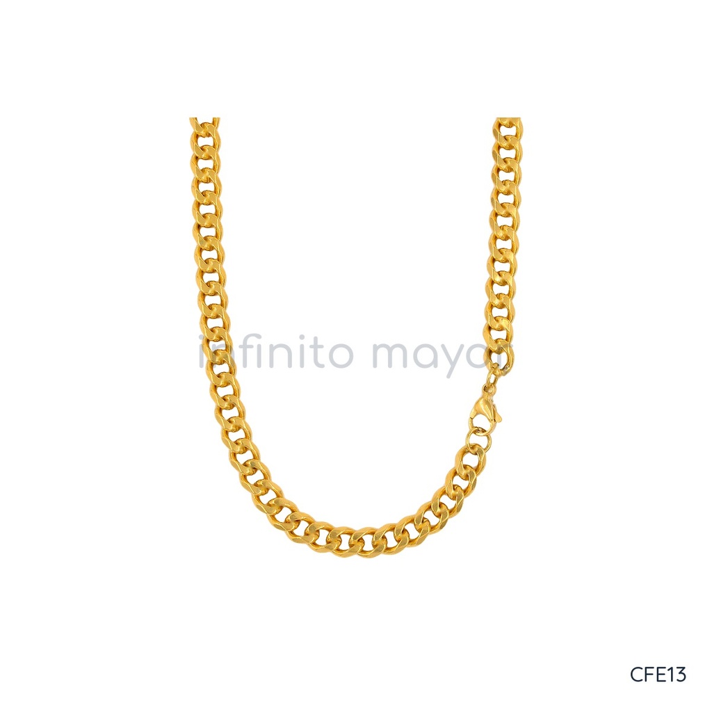 Collar dorado, cadena cubana barbada gruesa