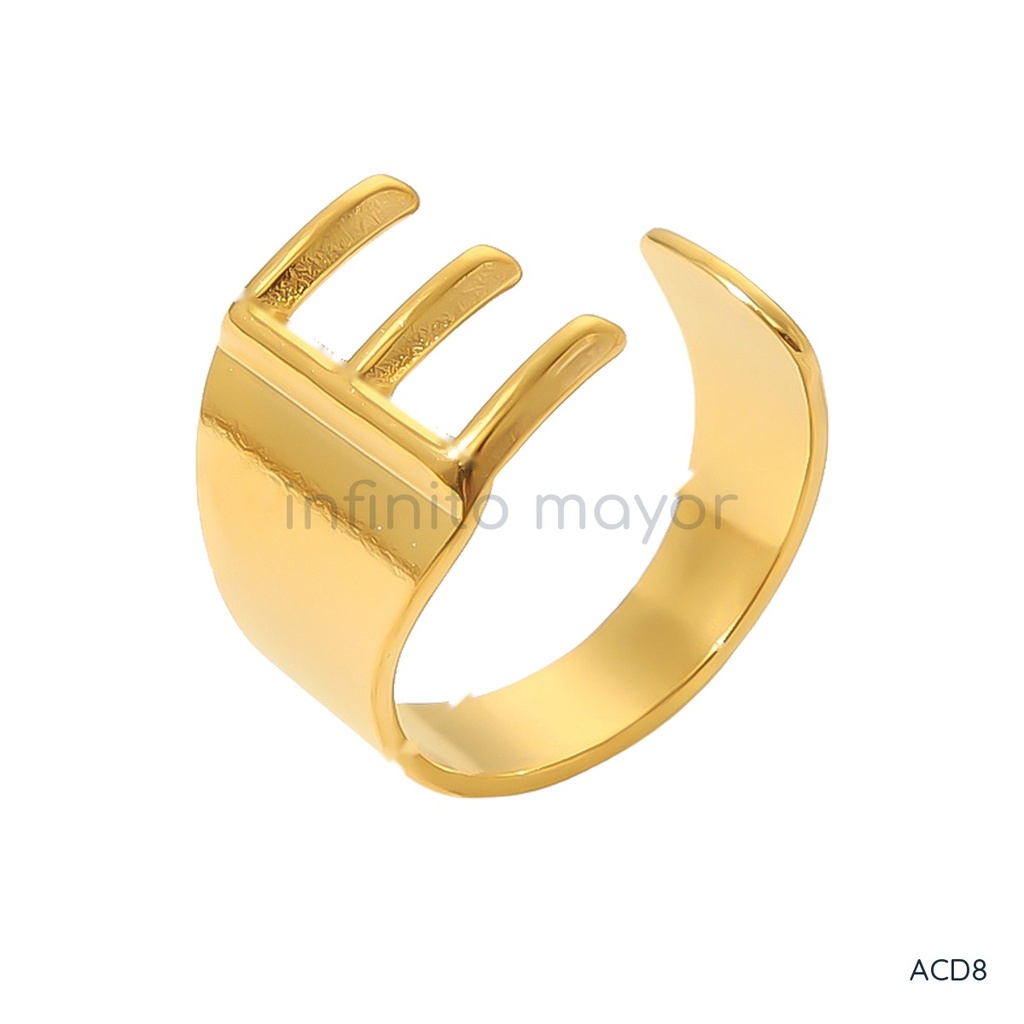 [ACD8] Anillo de acero inoxidable 304 con recubrimiento PVD y chapado en oro 18k · NH35459338