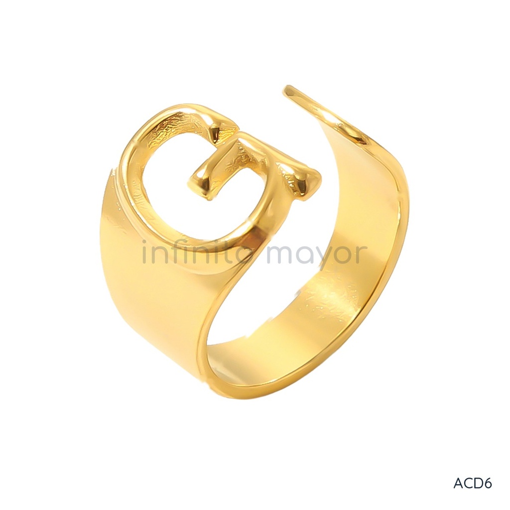 [ACD6] Anillo de acero inoxidable 304 con recubrimiento PVD y chapado en oro 18k · NH35459338