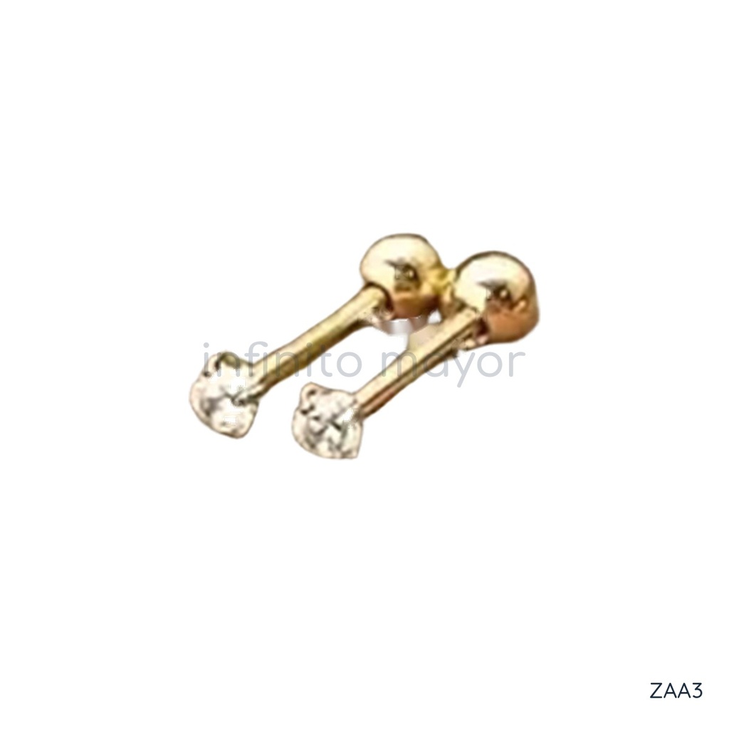[ZAA3] Aretes de forma redonda en acero inoxidable 304 con recubrimiento PVD y chapado en oro 18k