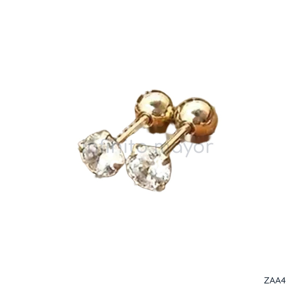 [ZAA4] Aretes de forma redonda en acero inoxidable 304 con recubrimiento PVD y chapado en oro 18k