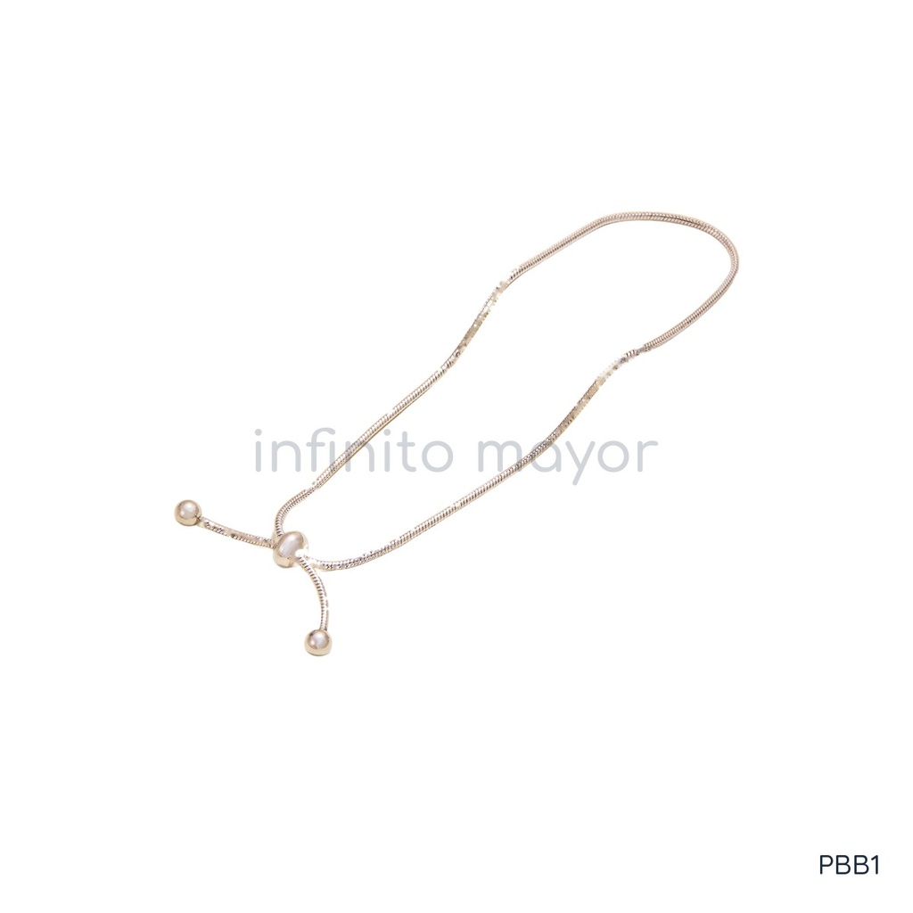 Pulsera plateada ajustable, cadena de serpiente con cuenta deslizante