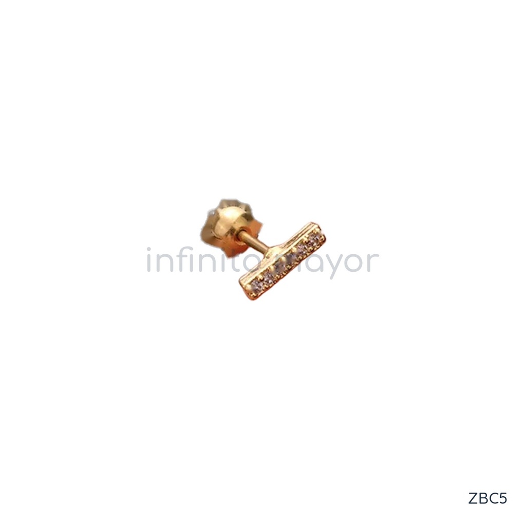 [ZBC5] Aretes con cruz de acero inoxidable 304 con chapado en oro 14k