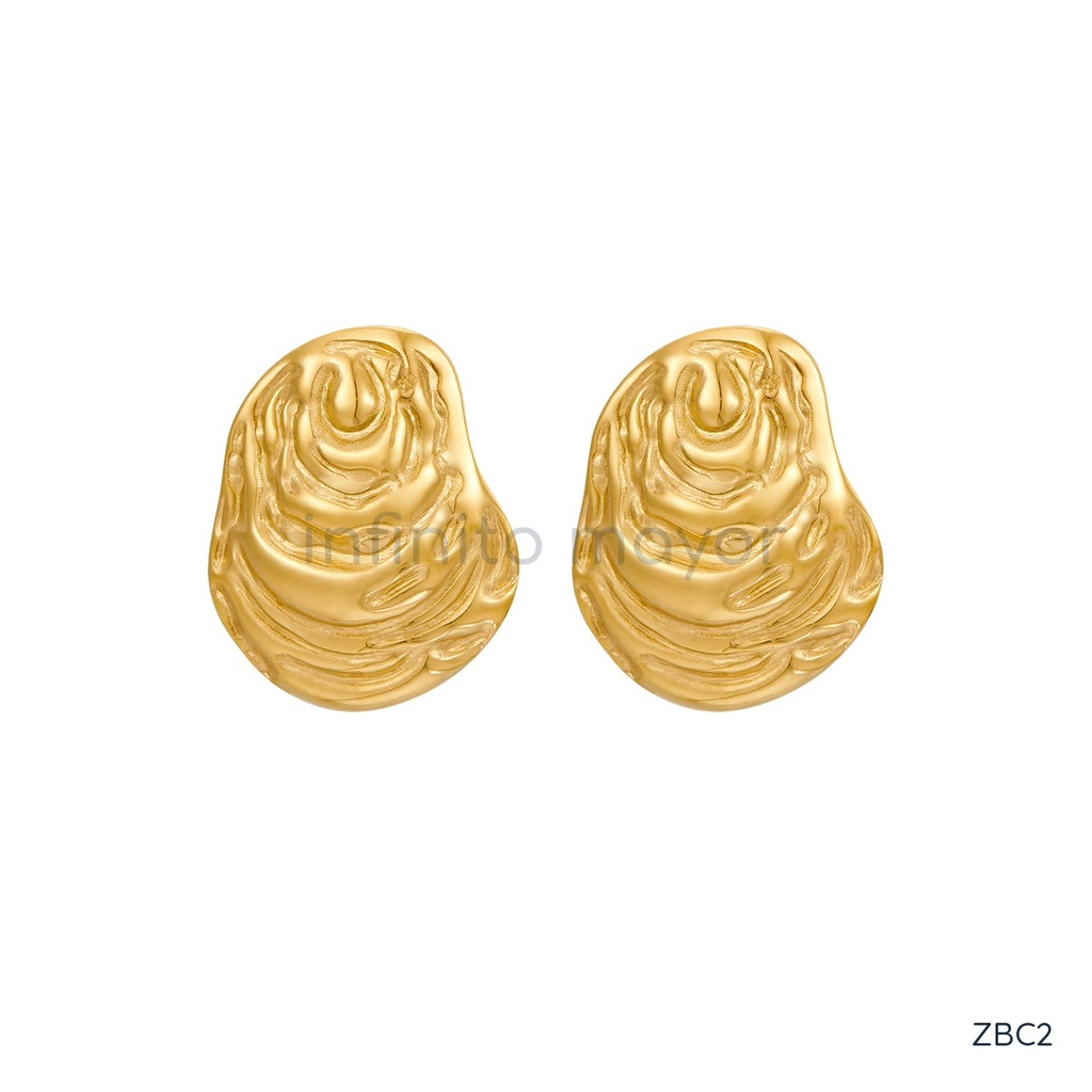 [ZBC2] Aretes de acero inoxidable 304 con recubrimiento PVD y chapado en oro 18k