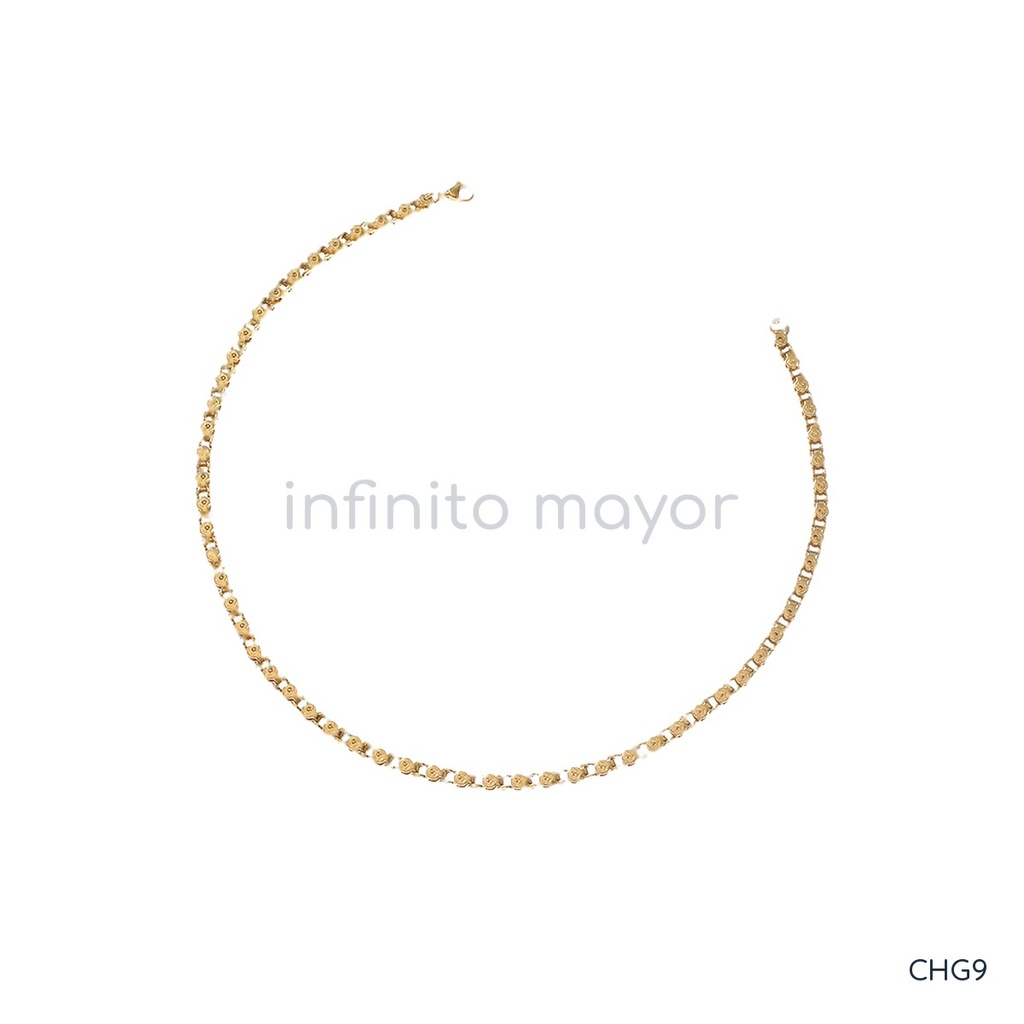 [CHG9] Collar de acero inoxidable 316L con recubrimiento PVD y chapado en oro 18k