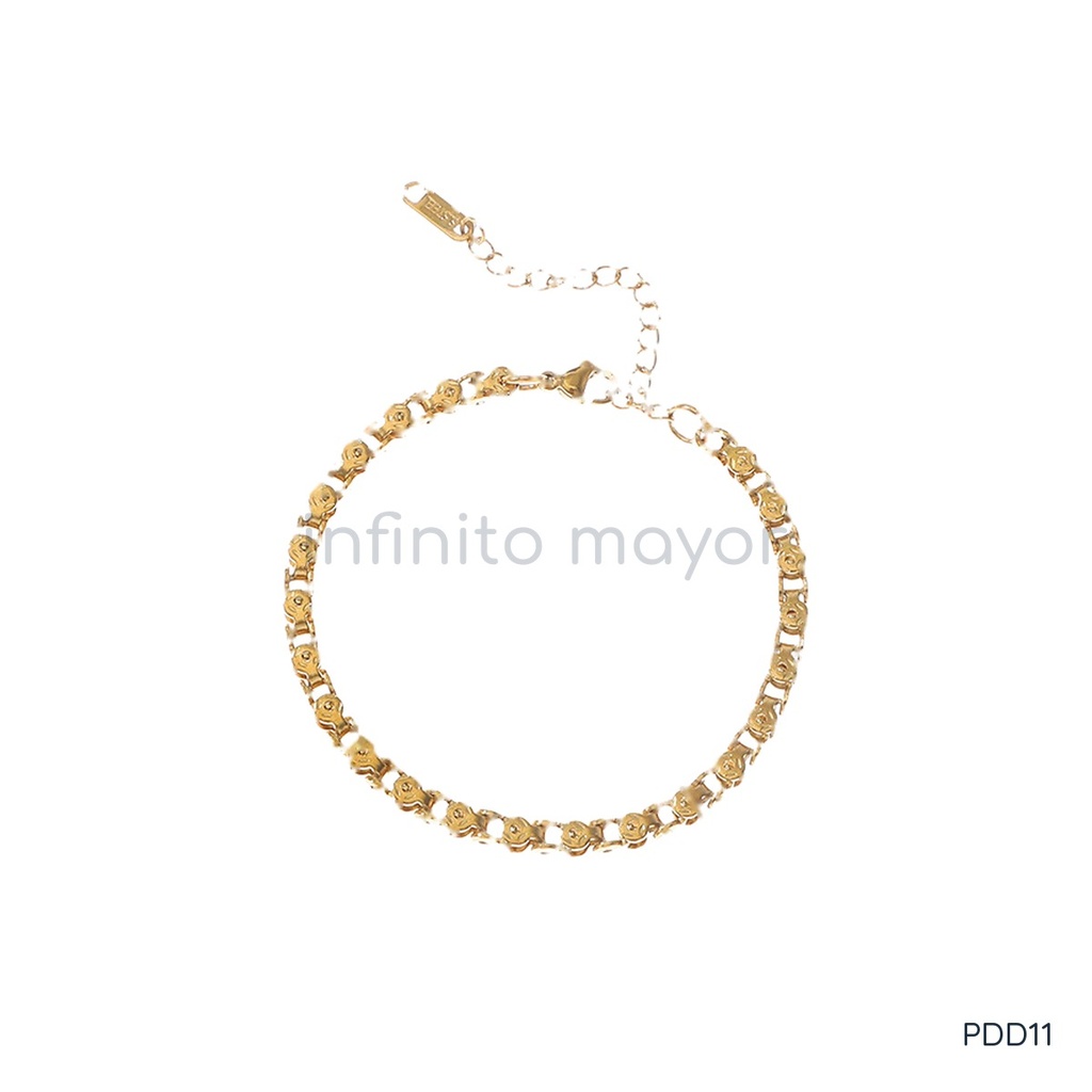 [PDD11] Collar de acero inoxidable 316L con recubrimiento PVD y chapado en oro 18k