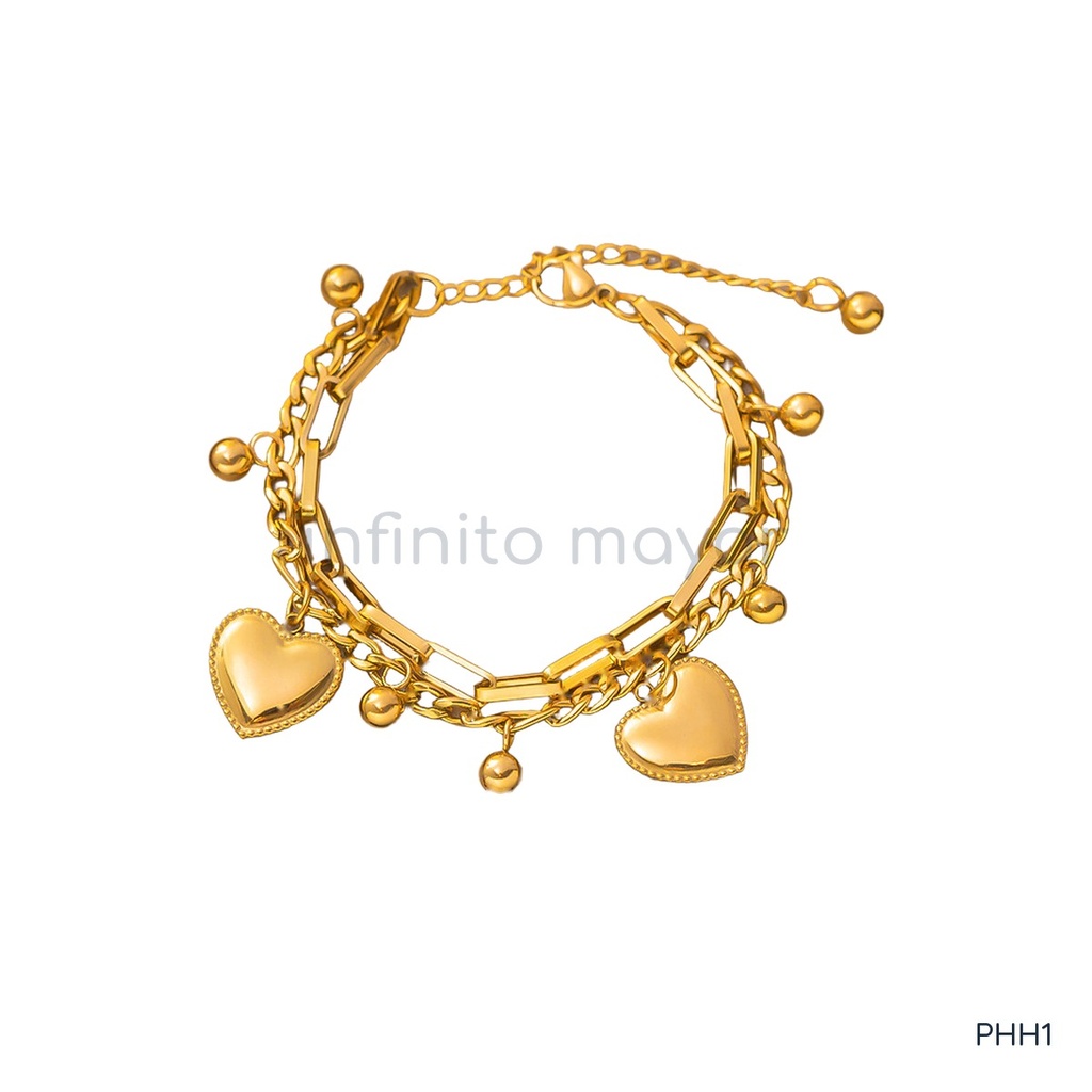 [PHH1] Pulsera de eslabones en acero inoxidable 304 con baño de oro y recubrimiento PVD