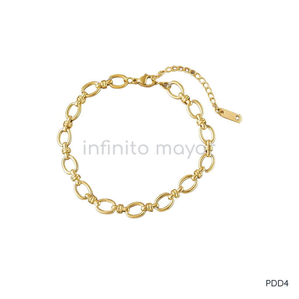 [PDD4] Pulsera de eslabones en acero inoxidable 304 con baño de oro y recubrimiento PVD