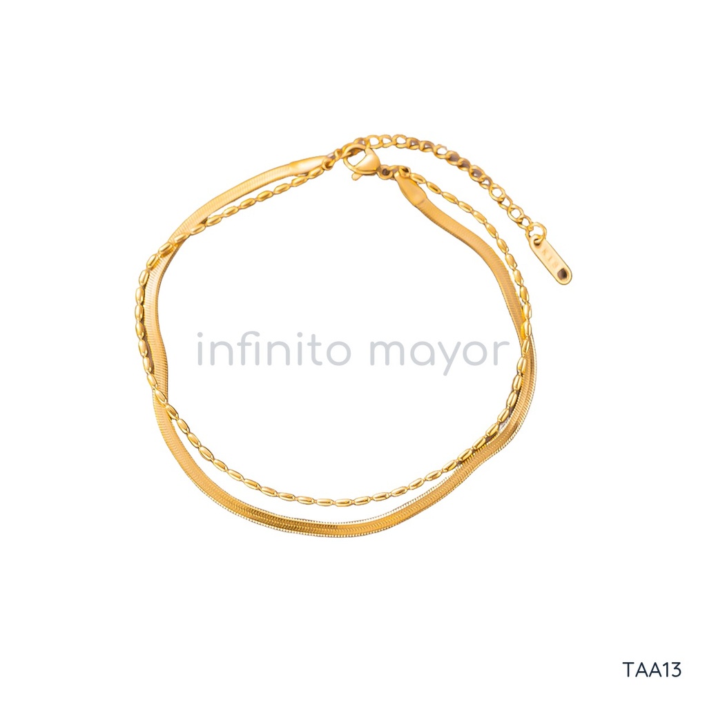 [TAA13] Pulsera de eslabones en acero inoxidable 304 con baño de oro y recubrimiento PVD
