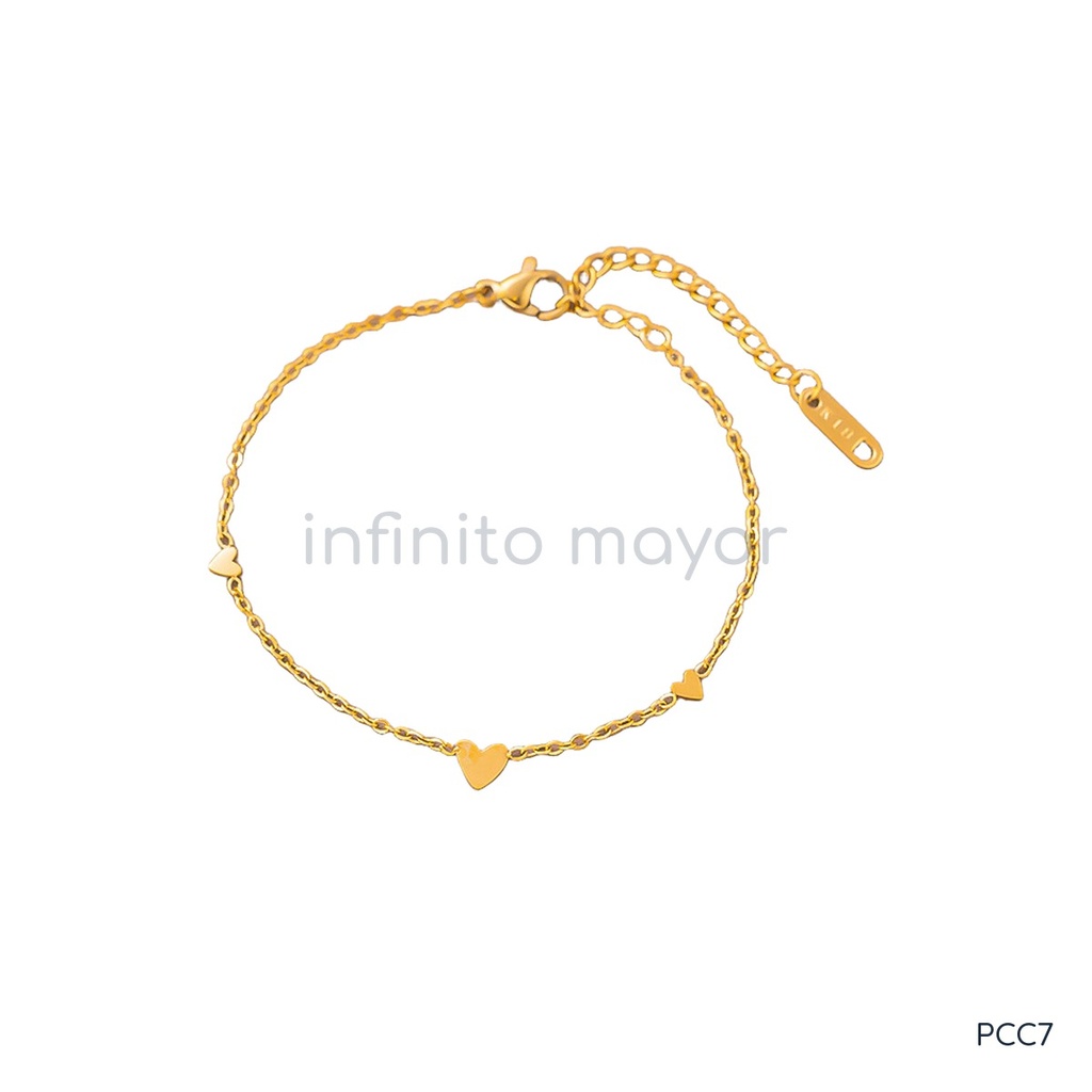 [PCC7] Pulsera de eslabones en acero inoxidable 304 con baño de oro y recubrimiento PVD
