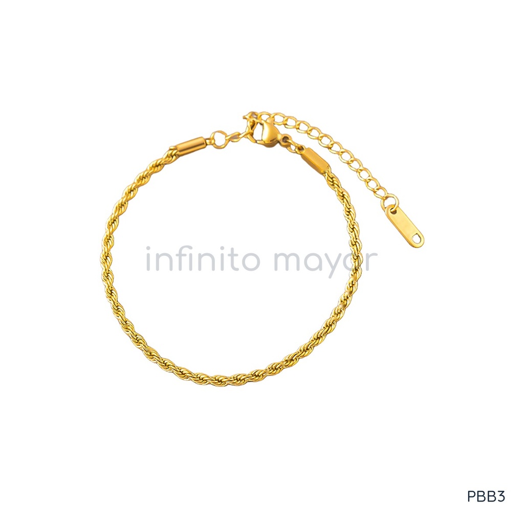 [PBB3] Pulsera de eslabones en acero inoxidable 304 con baño de oro y recubrimiento PVD
